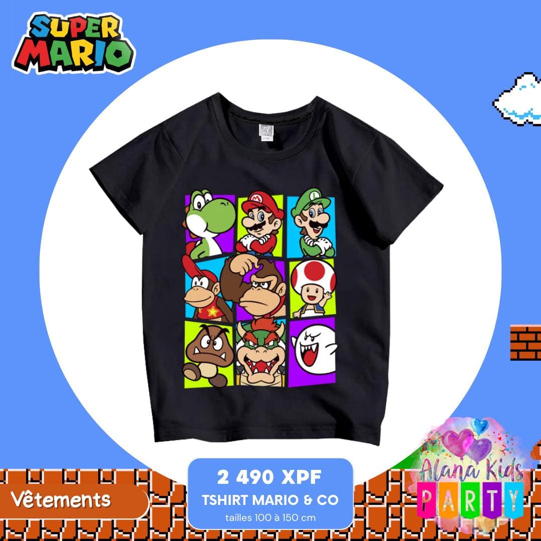 T-Shirt Mario & Co Enfant (tailles 100 à 150 cm)