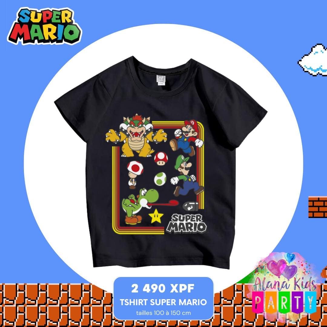 T-Shirt Super Mario Enfant (tailles 100 à 150 cm)