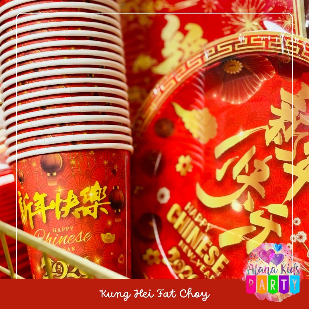 Vaisselle Nouvel An Chinois (gobelets & assiettes)