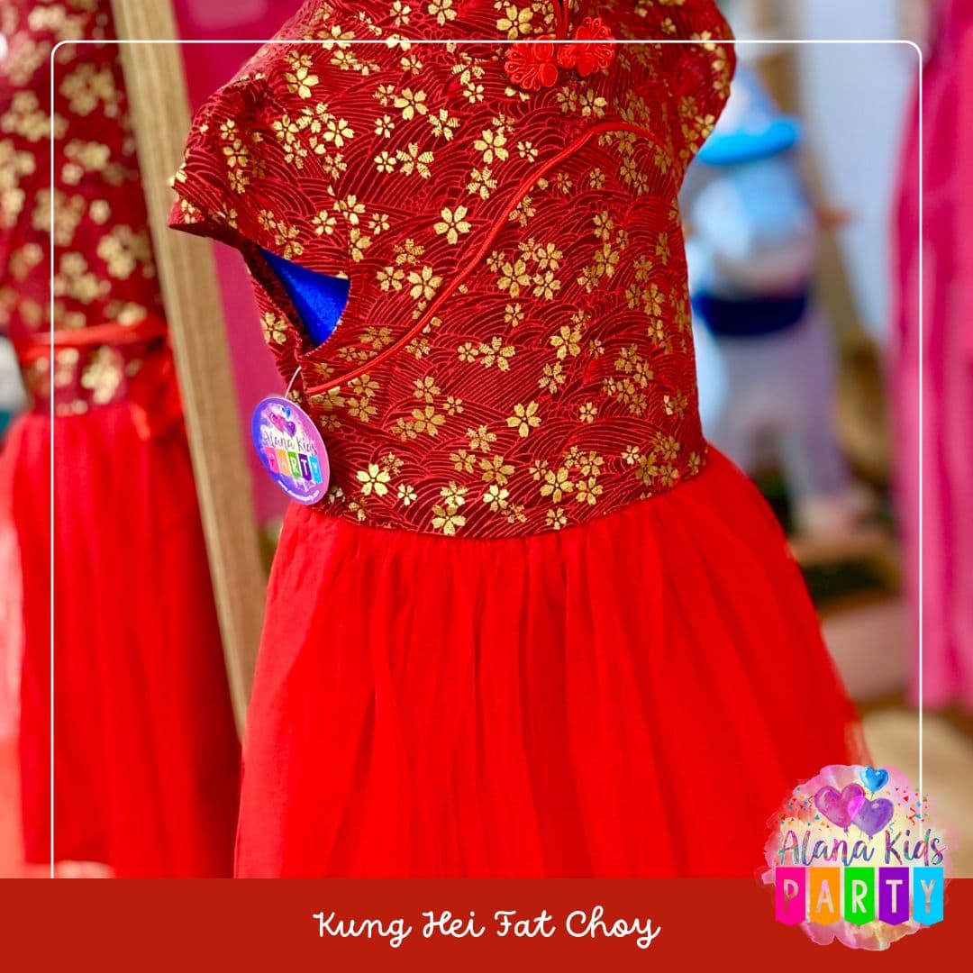 Robe Qipao Rouge et Or Nouvel An Chinois