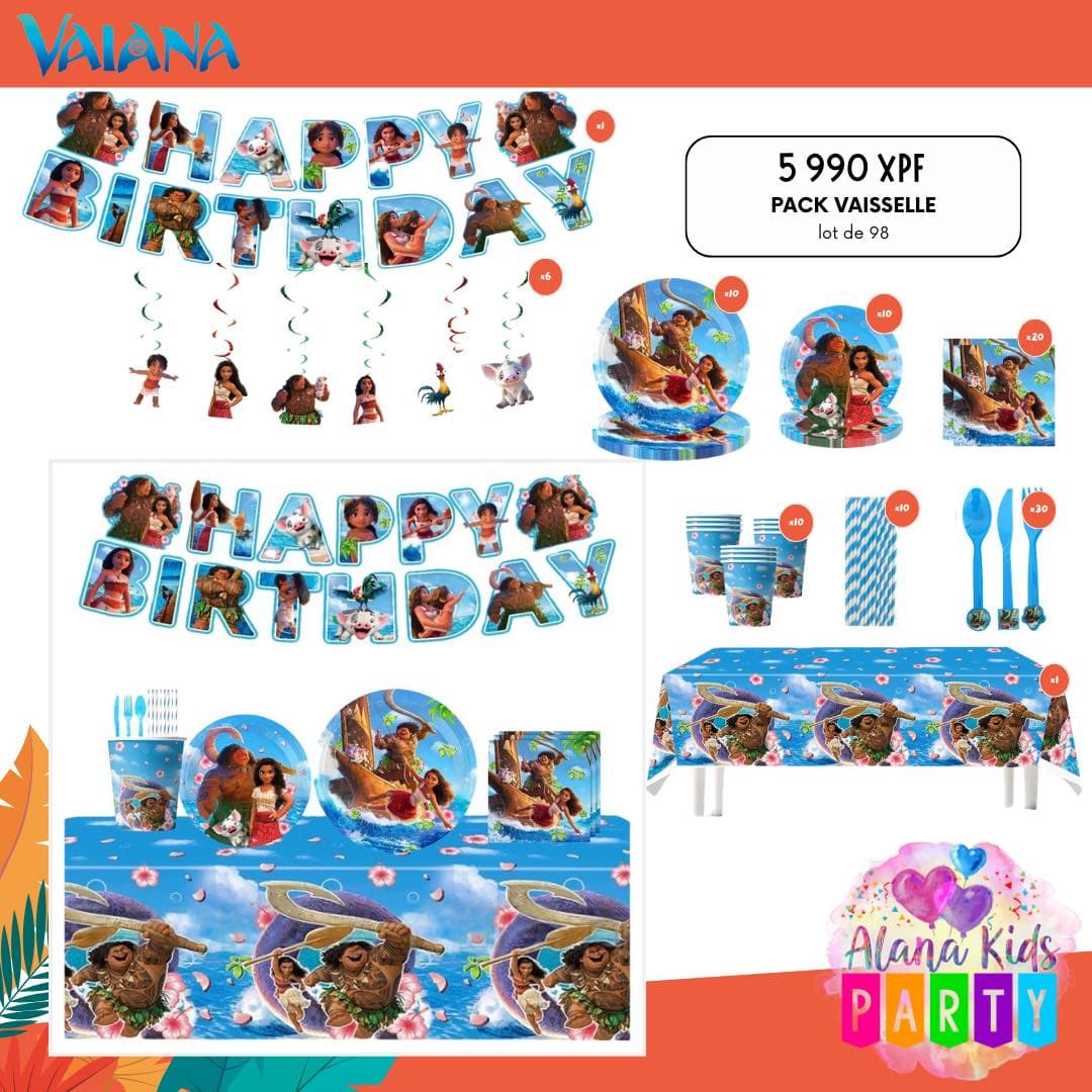 Pack Vaisselle Vaiana (lot de 98)