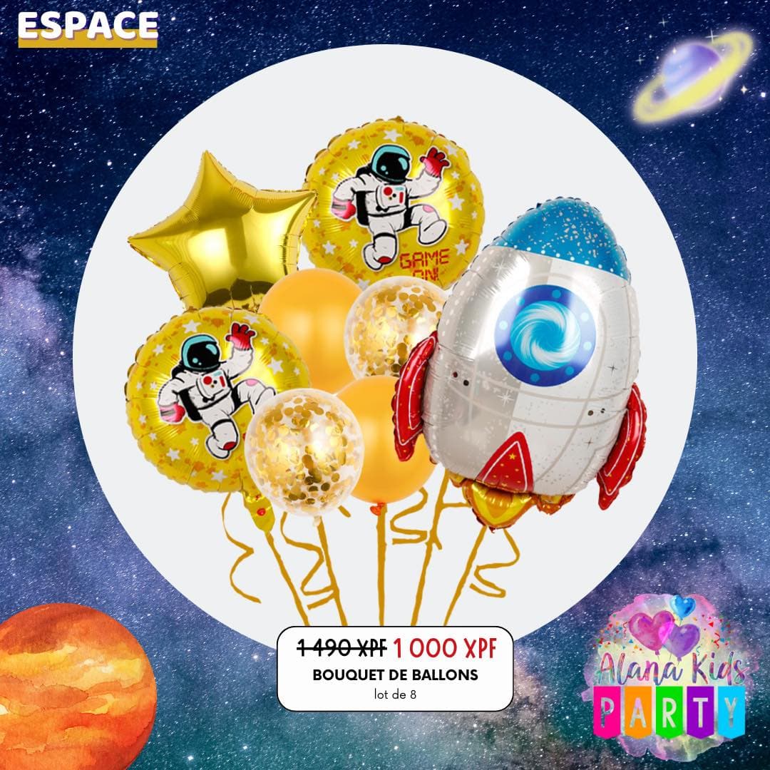 Bouquet de Ballons Espace Fusée (lot de 8)