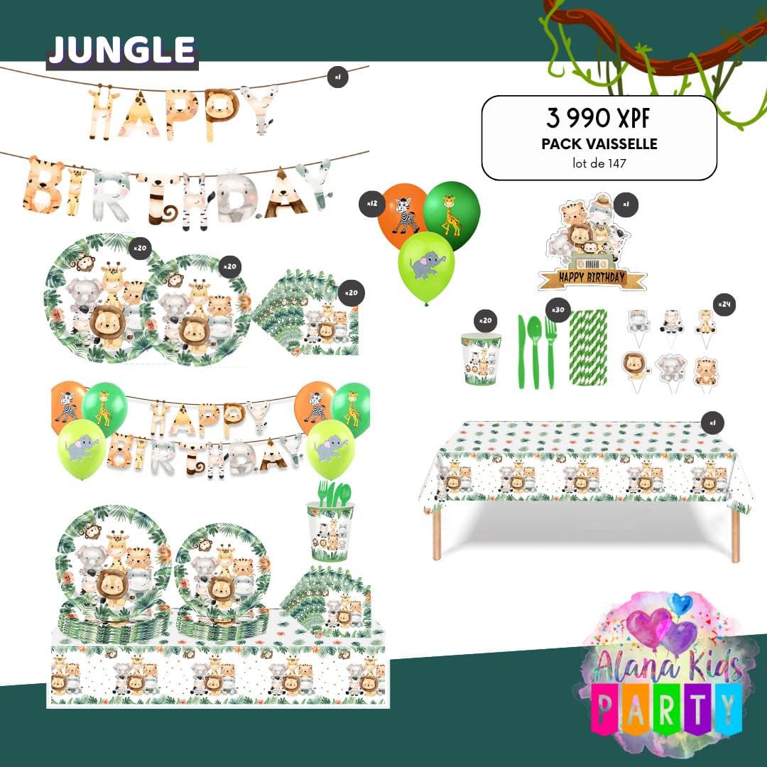 Pack Vaisselle Jungle (lot de 147)