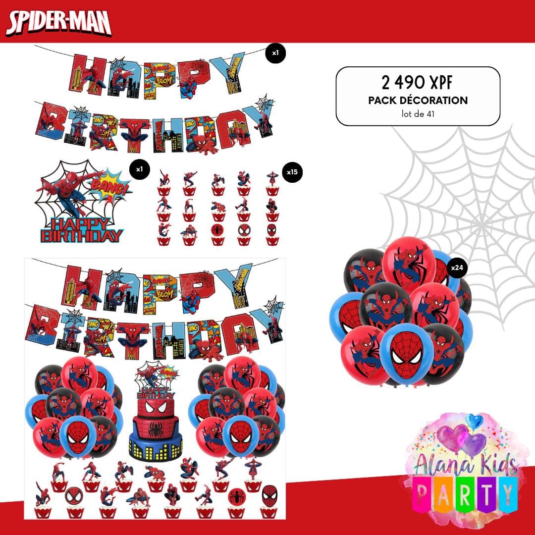 Pack Décoration Spider-Man (lot de 41)