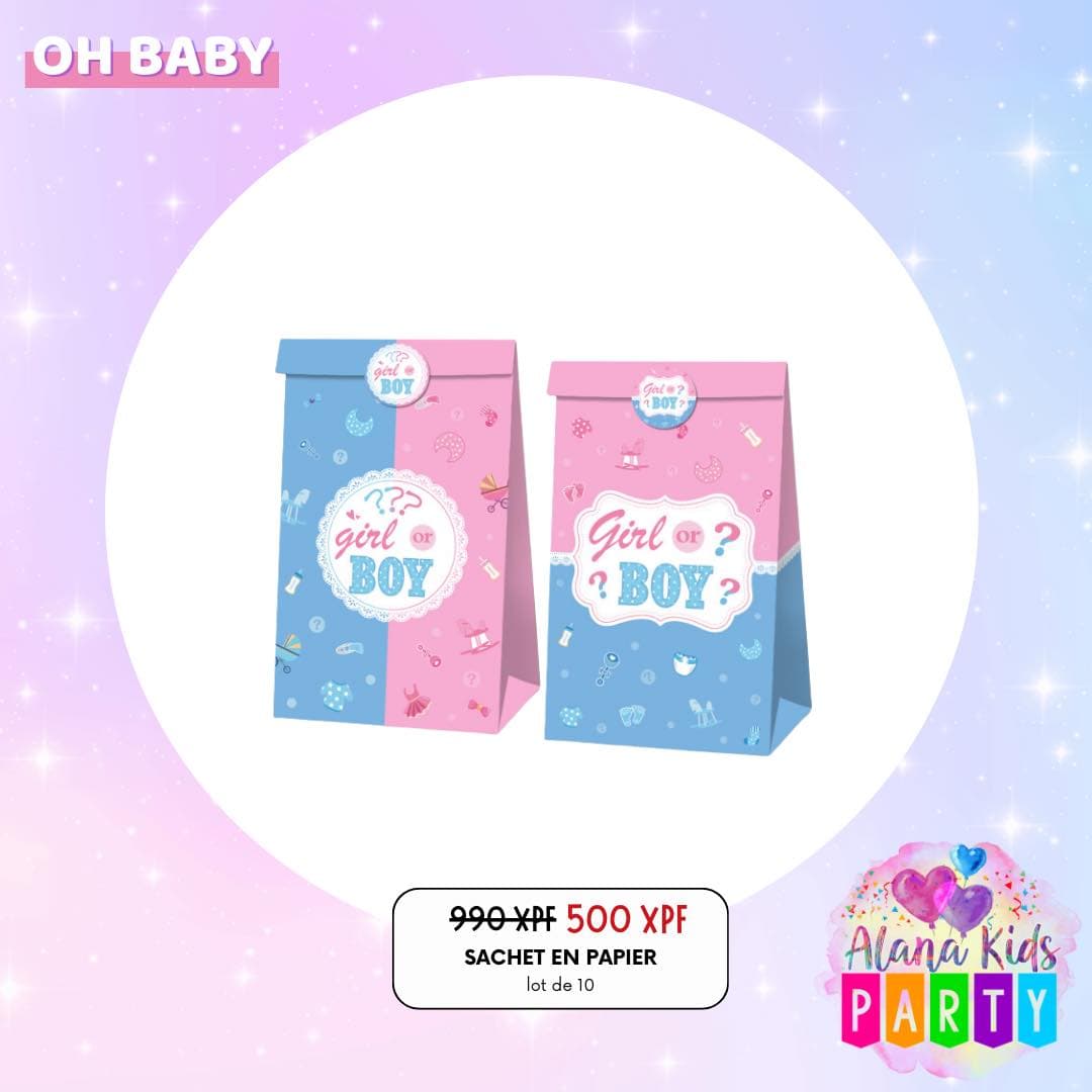 Sachets en Papier Girl or Boy (lot de 10)