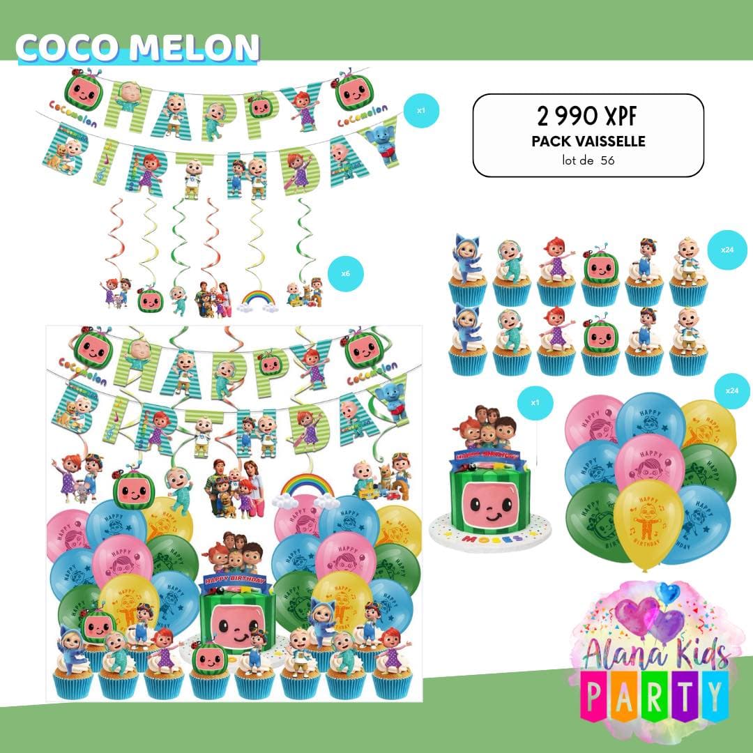 Pack Vaisselle Coco Melon (lot de 56)