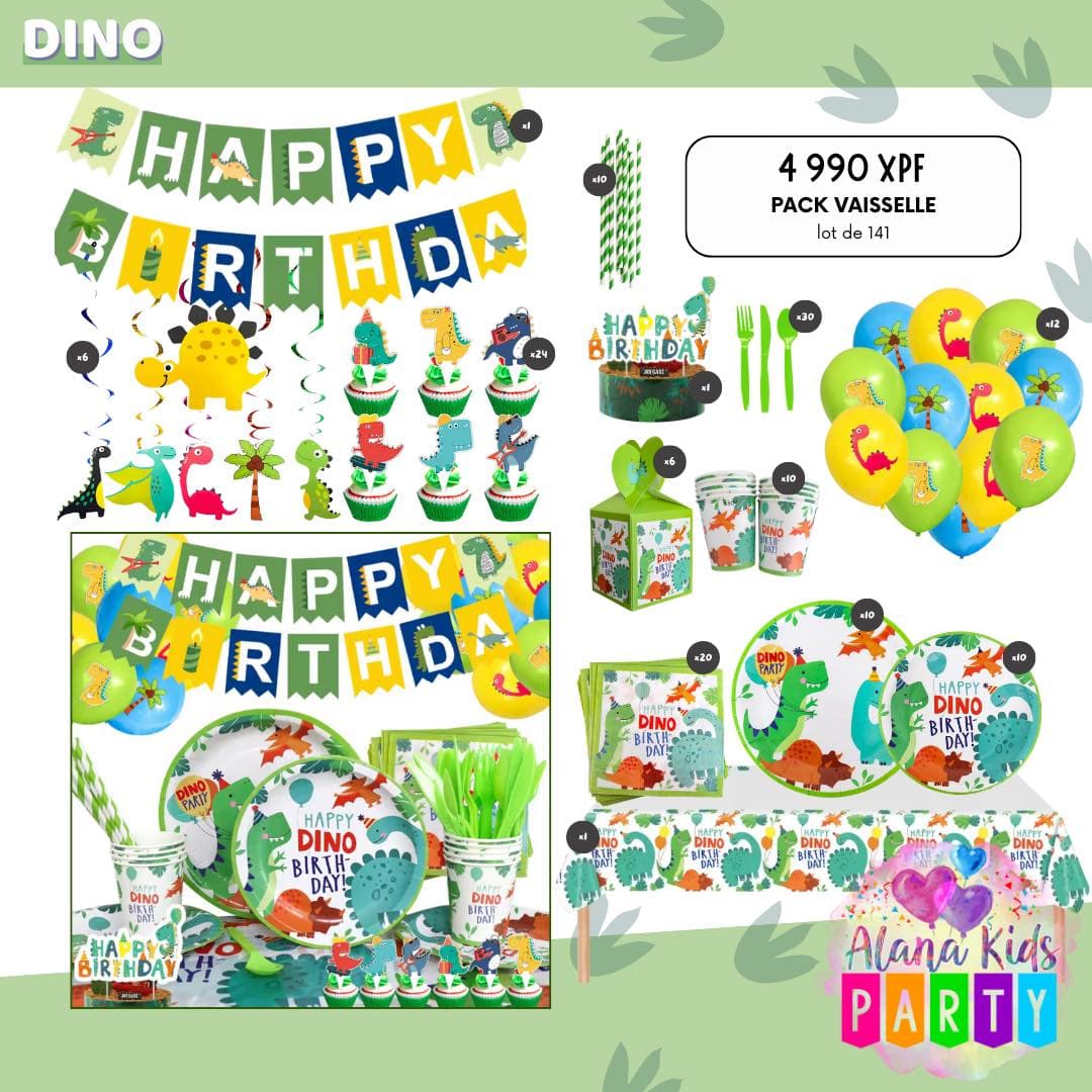 Pack Vaisselle Dino (lot de 141)