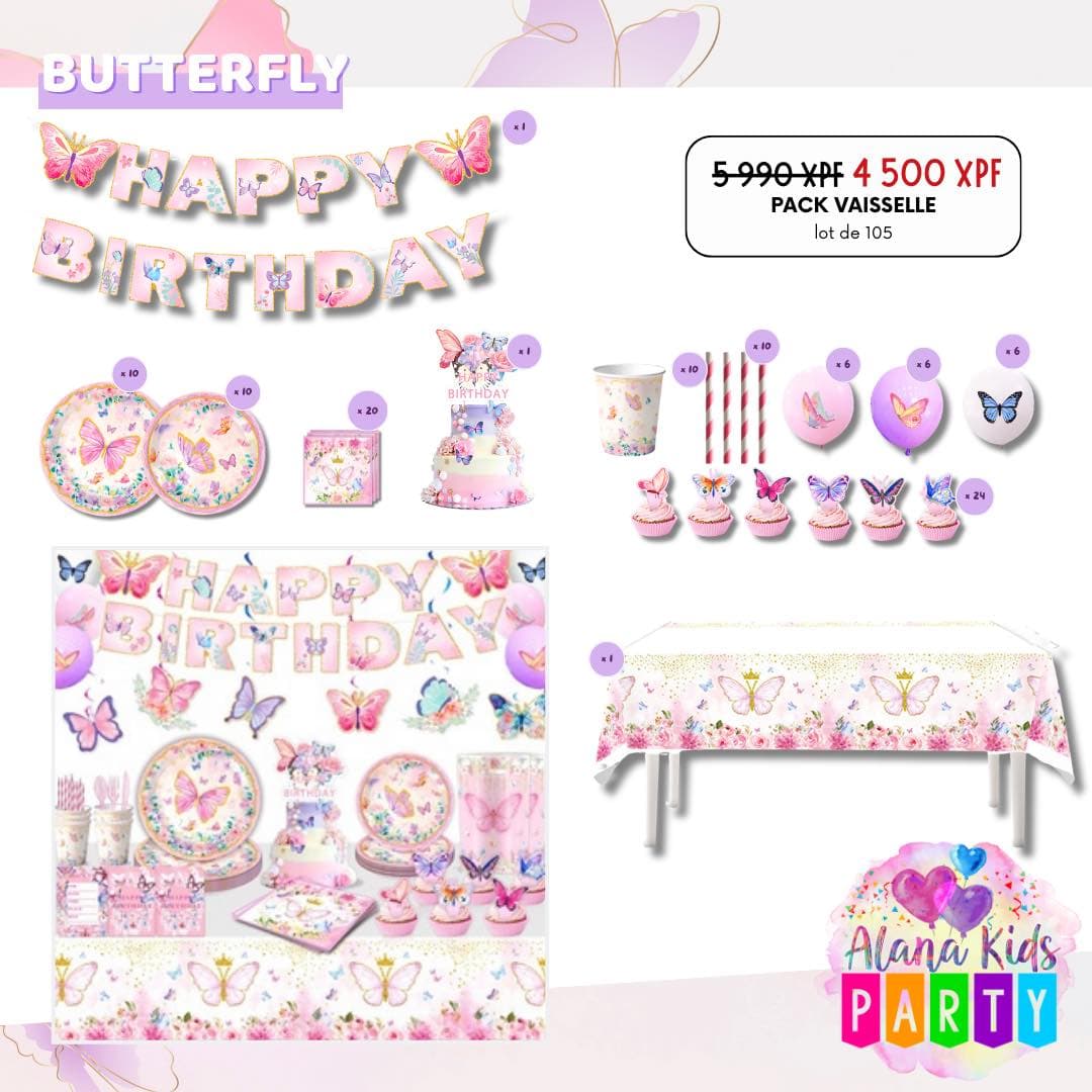 Pack Vaisselle Butterfly (lot de 105)