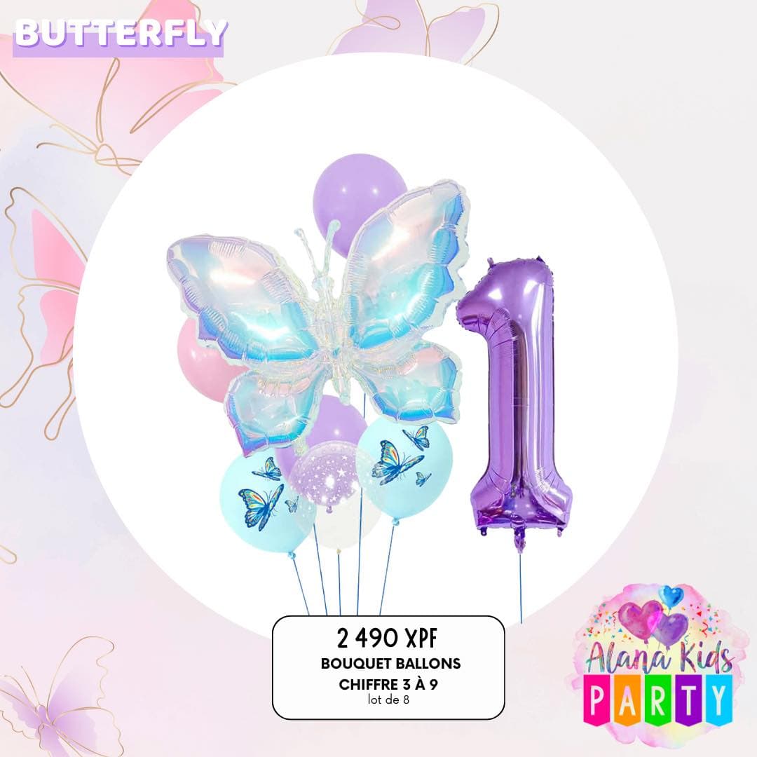 Bouquet Ballons Butterfly (lot de 8)